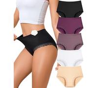 Sth Big Baumwolle Unterhosen Damen Hohe Taille Spitzen Unterwäsche Frauen Bequeme High Waist Slip Baumwoll Unterwäsche Spitze Schlüpfer Damen Slips Mehrpack （XXL）