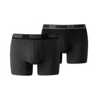 Puma Herren Boxershorts 2er Pack, Dark Grey Melange/Black, S