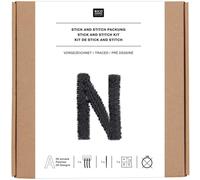 Rico Design GmbH & Co.KG Stick & Stitch Packung Alphabet grafisch, schwarz, inkl. wasserlöslicher Stickvorlage, inkl. wasserlöslicher, bedruckter Stickvorl