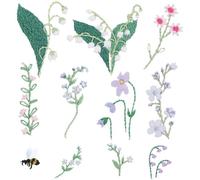 Stick & Stitch Packung Blumen bunt 21 Stk. inkl. wasserlöslicher bedruckter Stickvorlage Stickgarn Sticknadel und Anleitung / Bei Hugendubel
