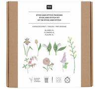 Stick & Stitch Packung Blumen XL // 8 Stk. 8 Designs // Wasserlösliche Stickvorlage Stickgarn Sticknadel und Anleitung / Bei Hugendubel