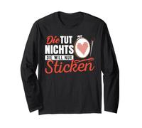 Sticken Handarbeit Sticken Humor DIY Basteln Langarmshirt