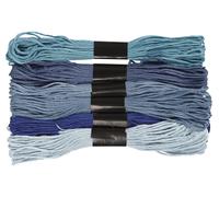 Creativ Company Creativ Company Stickgarn, Dicke 1 mm, Blau Töne, 6 Bündel