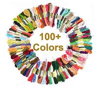 Stickgarn Baumwolle Set 100 Knäuel à 8m - Hochwertiges Garn für DIY Armband Handarbeit Cross Stitch Quilting Stricken