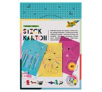 Stickkarton, 17,5 x 24,5 cm, 40 Blatt - Tiere bunt