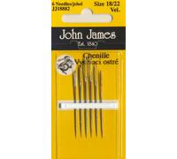 Sticknadeln mit Spitze 6 Stück, John James, Sortiment 18-22