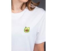 sticknic T-Shirt mit Avocado Motiv gestickt - Minimalistische Stickerei - Auch als Geschenk Weiss 2XL