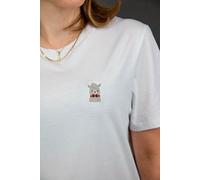 sticknic T-Shirt mit Lama Motiv gestickt - Minimalistische Stickerei - Auch als Geschenk Weiss XL