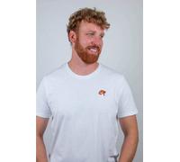 sticknic T-Shirt mit Rotem Panda Motiv gestickt - Minimalistische Stickerei - Auch als Geschenk Weiss 2XL