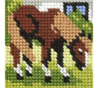 Stickpackung für Kinder halber Kreuzstich 10,5x10,5 cm Pferd 9631