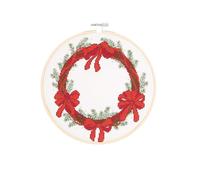 Stickpackung Gezählter Kreuzstich Bild Kranz mit Schleifen Ø 20 cm / Bei Hugendubel