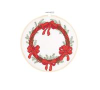 Stickpackung Gezählter Kreuzstich Bild Kranz mit Schleifen Ø 20cm / Bei Hugendubel