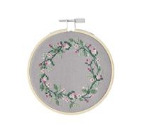 Stickpackung Gezählter Kreuzstich Blumenkranz Ø 10cm / Bei Hugendubel