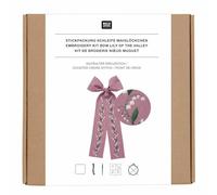 Stickpackung, Gezählter Kreuzstich Schleife Maiglöckchen, Lila, 30 x 54 cm, 100% Baumwolle