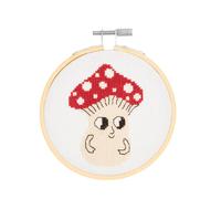 Stickpackung Gezählter Kreuzstich Shroom kleiner Pilz inkl. Stickring Ø 10 cm / Bei Hugendubel