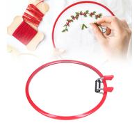 Stickrahmen aus rotem Kunststoff für Kreuzstich - Stickrahmen im Frühlingsstil, Stickring, Stickkranz