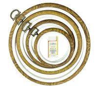 Stickrahmen-Set aus Kunstholz, rund, Kunststoff, Kreis, Kreuzstich, Kreis, Ringe für DIY, Handwerk, Nähen, inklusive 16 goldfarbenen Nähnadeln