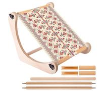 Stickrahmen Ständer aus Buchenholz - Verstellbarer Stickrahmenhalter mit 3 Stickstangen (21/30/40cm) - Freihand Stickerei Rahmen für Tisch & Schoß - Kreuzstich Set & Handarbeitsrahmen für DIY - Natur