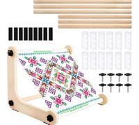 Stickrahmen verstellbarer Stickrahmen aus Holz mit Ständer Mehrgrößen-Stickrahmenständer für Tisch oder Schoß passend für Stoffe mit 11, 8 und 15, 7 Zoll Breite.