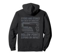 Sticks and Stones Hohlspitzen - 9 mm .22 .45 Munition (auf der Rückseite) Pullover Hoodie