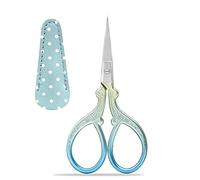 Stickschere Klein, Fadenschere Klein Handarbeitsschere Edelstahl NäHschere Stoffschere Scharf Schere Stoffschere Klein mit Pu-Schutzhülle (1 Stück)