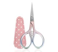 Stickschere Kleine, Edelstahl Handwerk Schere Kleine scharfe Schere zum Nähen Faden Handwerk 1pcs mit gefälschtem Leder Schere Abdeckung (Rosa)