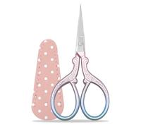 Stickschere Stoffschere Kleine Handwerk Edelstahl Schere zum Nähen Gewinde Nadelarbeit Handwerk Trimmen 1pcs mit gefälschtem Leder Schere Abdeckung (Rosa)