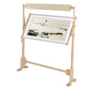 Stickständer, 360° verstellbar, für Stickerei, Kreuzstichrahmen, dick, gehärtet, Kreuzstichständer, bodenstehend, Handarbeitsständer, großer Stickholzständer für Kreuzstichnadelarbeiten, 75 x 40 cm
