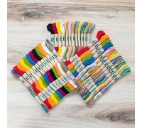 Sticktwist Pack - 24 Knäuel, je 8,7 Meter - Tie Dye Sticktwist für Handarbeiten, DIY Armbänder, Basteln, Weben