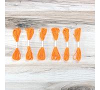 Sticktwist Pack - 6 Knäuel, je 8,7 Meter - Fluoreszierendes Orange Stickgarn für Handarbeiten, DIY Armbänder, Basteln, Weben