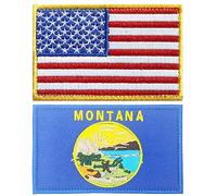 stidsds 2 Stück amerikanische US-Montana-Flagge Patch USA Montana State Flaggen bestickte Patches USA Flaggen Militär Taktischer Aufnäher für Kleidung Hut Rucksäcke Stolz Dekorationen