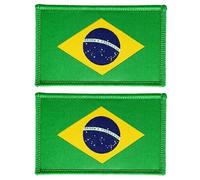 stidsds 2 Stück Brasilien Flagge Patch Brasilien Flaggen bestickte Patches brasilianische Flaggen Militär Taktischer Klettverschluss Patch für Kleidung Hut Rucksäcke Stolz Dekorationen