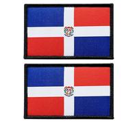 stidsds 2 Stück Dominikanische Flaggenaufnäher, bestickte Flicken Dominikanische Republik Flaggen, Militär, taktischer Klettverschluss für Kleidung, Hut, Rucksäcke, Stolz-Dekorationen