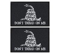 stidsds 2 Stück Dont Tread On Me Flagge Patch Gadsden Flaggen bestickte Aufnäher schwarze Gadsden Flaggen Militär taktischer Aufnäher für Kleidung, Hut, Rucksäcke, Stolz-Dekorationen