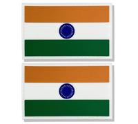 stidsds 2 Stück Indien-Flaggen-Aufnäher, indisches Militär, taktischer Aufnäher, Indien-Flaggen, PVC, Klettverschluss für Kleidung, Hüte, Rucksäcke, Stolz-Dekorationen