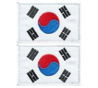stidsds 2 Stück Korea-Flaggen-Patch, Korea-Flaggen, bestickte Flicken, koreanische Flaggen, Militär, taktischer Aufnäher für Kleidung, Hut, Rucksäcke, Stolz, Dekorationen