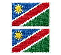 stidsds 2 Stück Namibia Flagge Patch Namibia Flaggen bestickte Patches Namibische Flaggen Militär Taktischer Patch für Kleidung Hut Rucksäcke Pride Dekorationen
