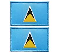 stidsds 2 Stück St. Lucia Flagge Patch St. Lucia Flaggen bestickte Patches St. Lucia Flaggen Militärische taktische Klettverschluss-Aufnäher für Kleidung, Hut, Rucksäcke, Stolz Dekorationen