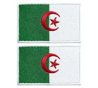 stidsds Aufnäher mit Algerien-Flagge, bestickt, algerische Flaggen, Militär, taktischer Aufnäher für Kleidung, Hut, Rucksäcke, Stolz, Dekorationen, 2 Stück