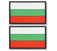 stidsds Bulgarien-Flaggenaufnäher, Bulgarien-Flagge, taktischer Aufnäher, Bulgarien-Flaggen, PVC, Klettverschluss, für Kleidung, Hut, Rucksäcke, Stolz, Dekorationen, 2 Stück