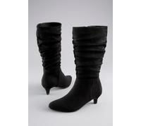 Stiefel ANISTON SHOES, Damen, Gr. 39, schwarz, Textil, Veloursleder, Schuhe Stiefel, mit Raffungen am slouchy Schaft - NEUE KOLLEKTION (74579563-39) schwarz