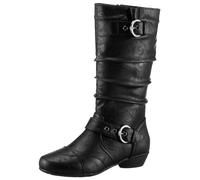 Stiefel ANISTON SHOES, Damen, Gr. 40 (6,5), Varioschaft, schwarz, Lederimitat, unifarben, Schuhe Stiefel, mit gerafftem Schaft - NEUE KOLLEKTION, Topseller (378415-40) schwarz