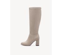 Tamaris Damen Stiefel Business-Langschaftstiefel XS-Schaft Veloursleder/Textil helltaupe Größe 40