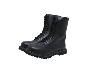 Stiefel BRANDIT "Brandit Vegantom 14 Eyelet Boots", Damen, Gr. 44, schwarz, Leder, unifarben, Schuhe Stiefel (32348537-44) schwarz
