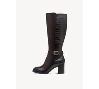 Stiefel TAMARIS, Damen, Gr. 39, Synthetik Textil, beige (mokka), Leder, Lederimitat, unifarben, Schuhe Stiefel, Blockabsatz, Langschaftstiefel in trendiger Kroko-Optik (37424038-39) mokka