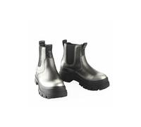 Stiefel BUFFALO "Buffalo Aspha Chelsea Vntg Vegan Nappa", Damen, Gr. 39, silber (pewter, schwarz), Kunstfaser, unifarben, Schuhe Stiefel (98535237-39) pewter, schwarz