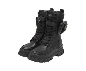 Stiefel BUFFALO "Buffalo ASPHA COM HI - VEGAN NAPPA/NYLON", Damen, Gr. 36, schwarz, Kunstfaser, unifarben, Schuhe Stiefel (23849311-36) schwarz