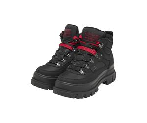 Stiefel BUFFALO "Buffalo ASPHA COM HIKE MID - VEGAN NUBUCK/ NYLON", Damen, Gr. 38, schwarz, Kunstfaser, unifarben, Schuhe Stiefel (72222267-38) schwarz