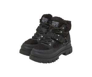 Stiefel BUFFALO "Buffalo ASPHA COM MID WARM - VEGAN NUBUCK/FUR - BLACK", Damen, Gr. 38, schwarz, Kunstfaser, unifarben, Schuhe Stiefel (31909768-38) schwarz