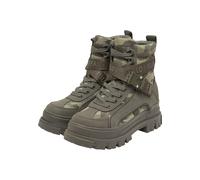 Stiefel BUFFALO "Buffalo ASPHA COM - VEGAN NUBUCK", Damen, Gr. 38, grün (khaki), Polyurethan, unifarben, Schuhe Stiefel (22499855-38) khaki